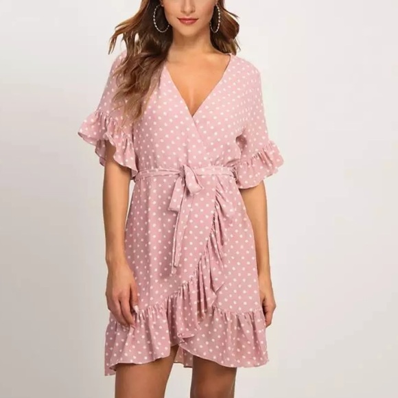 Pink polka dot dress - Picture 2 of 8